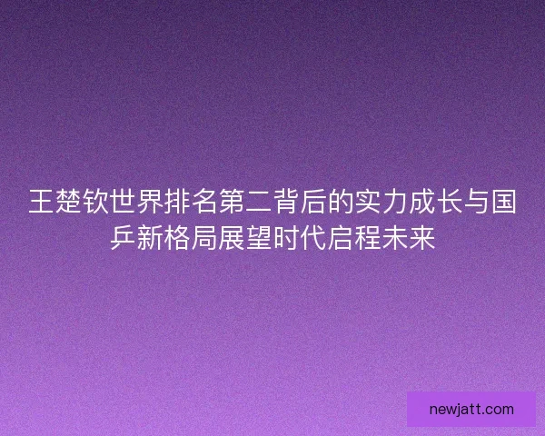 王楚钦世界排名第二背后的实力成长与国乒新格局展望时代启程未来